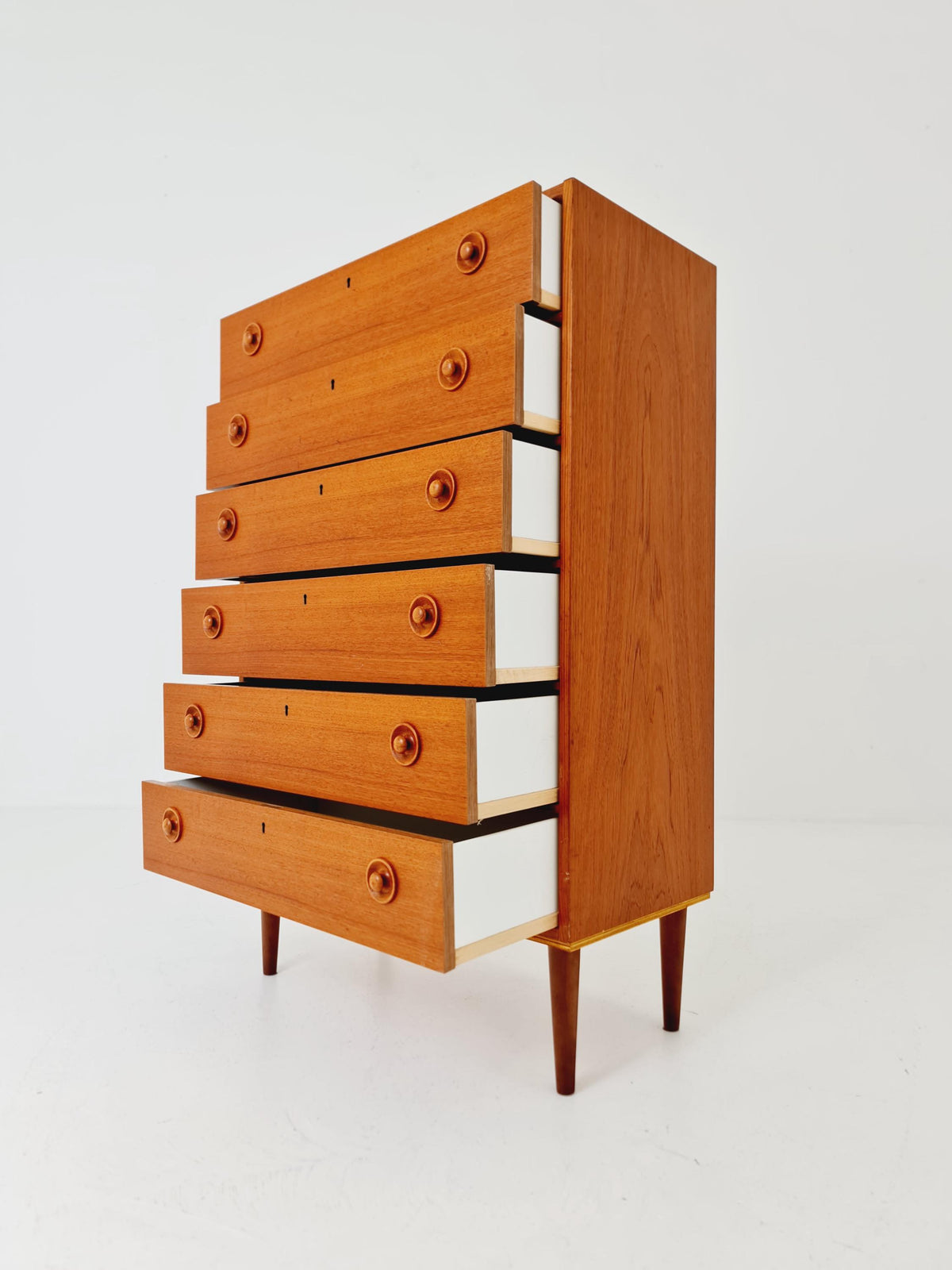 Midcentury danish design chest of drawers / drawer dresser /6 drawers cabinet By Ejsing Möbelfabrik 1960s