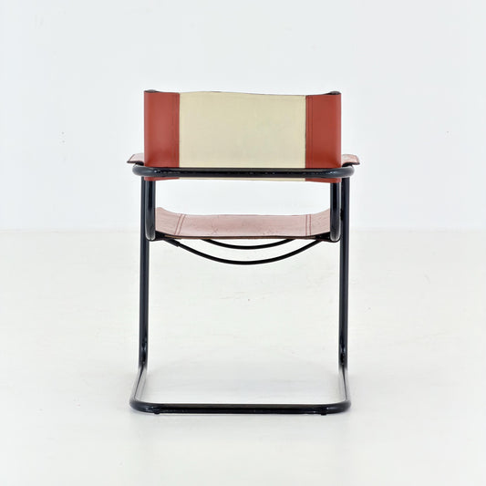 1 of 2 Bauhaus Centro Studio Desk Chairs in Dark wine leather by Mart Stam & Marcel Breuer, 1970s