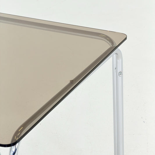 Mid Century Smoked Glass Dining Table by Huwa-Spiegel Parsol, West Germany 1970s