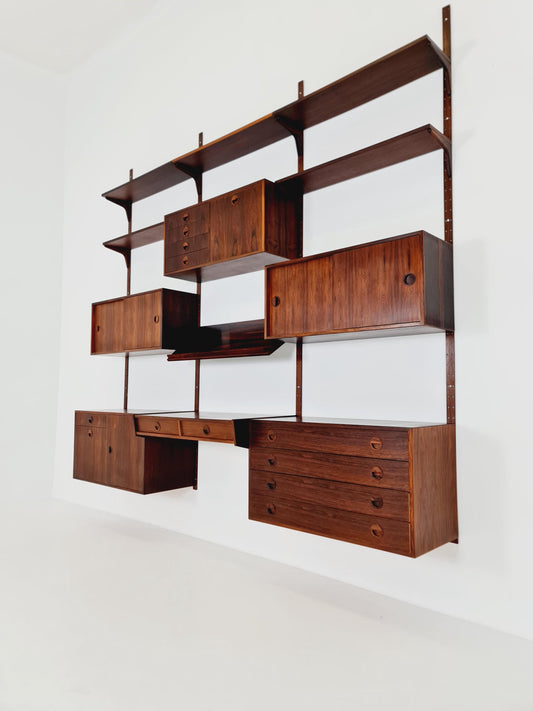Rare Danish modern modular Rosewood shelving system by Hansen & Guldborg for HG Mobler, Denmark, 1960s
