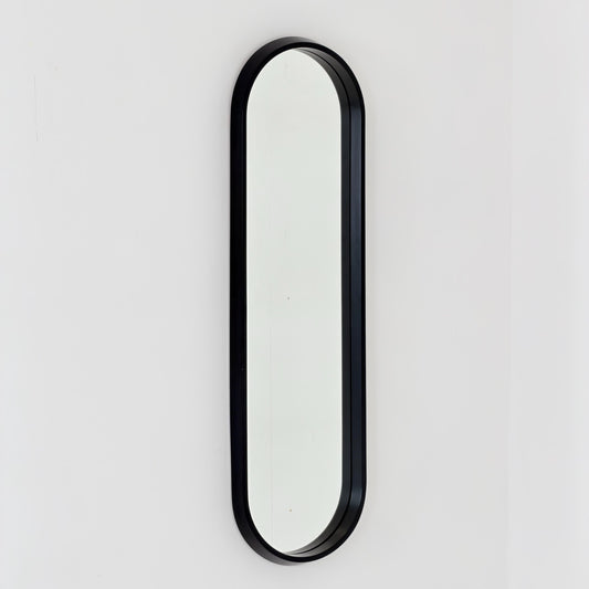 Mid Century Modern Large Space Age Black Wall Mirror, 1970s Germany,