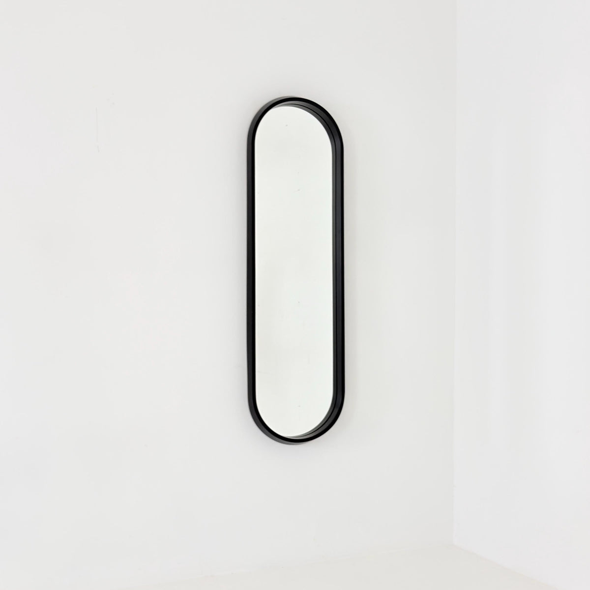 Mid Century Modern Large Space Age Black Wall Mirror, 1970s Germany,