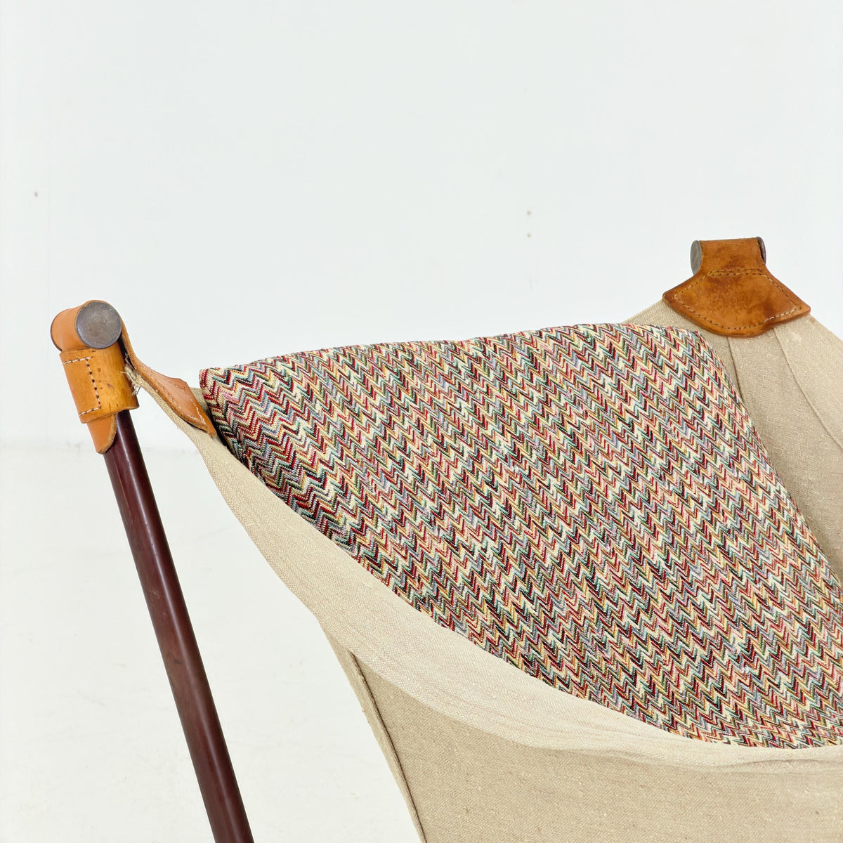 Mid Century Scandinavian Tormod Alnaes Trega Lounge Chair, 1970s Norwegian Design, Vintage Canvas & Vintage Zigzag Armchair,