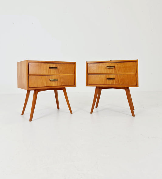 German Mid century nightstands/ bedside tables BY WK Möbel , 1960s Set of 2
