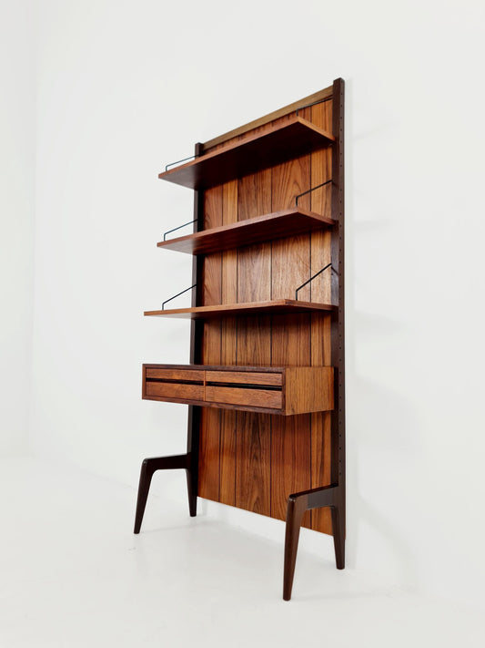 Ultra Rare Poul Cadovius Rosewood Wall Unit / Shelving System (1960s) – Mid-Century Modern Danish Masterpiece