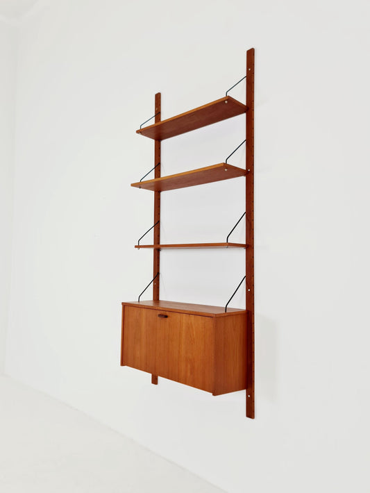 Mid century Danish Teak Wall Unit with Bar Cabinet , Denmark, 1960s