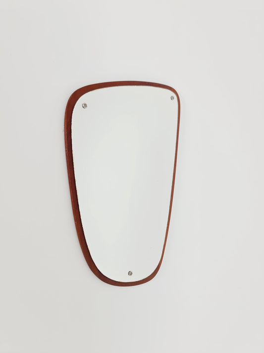 Mid Century asymmetric dansih Original kidney wall mirror from the 60s Rockabilly