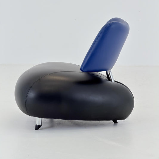 Mid century Orginal Leather Pallone lounge chairs by Roy de Scheemaker for Leolux, 1980s
