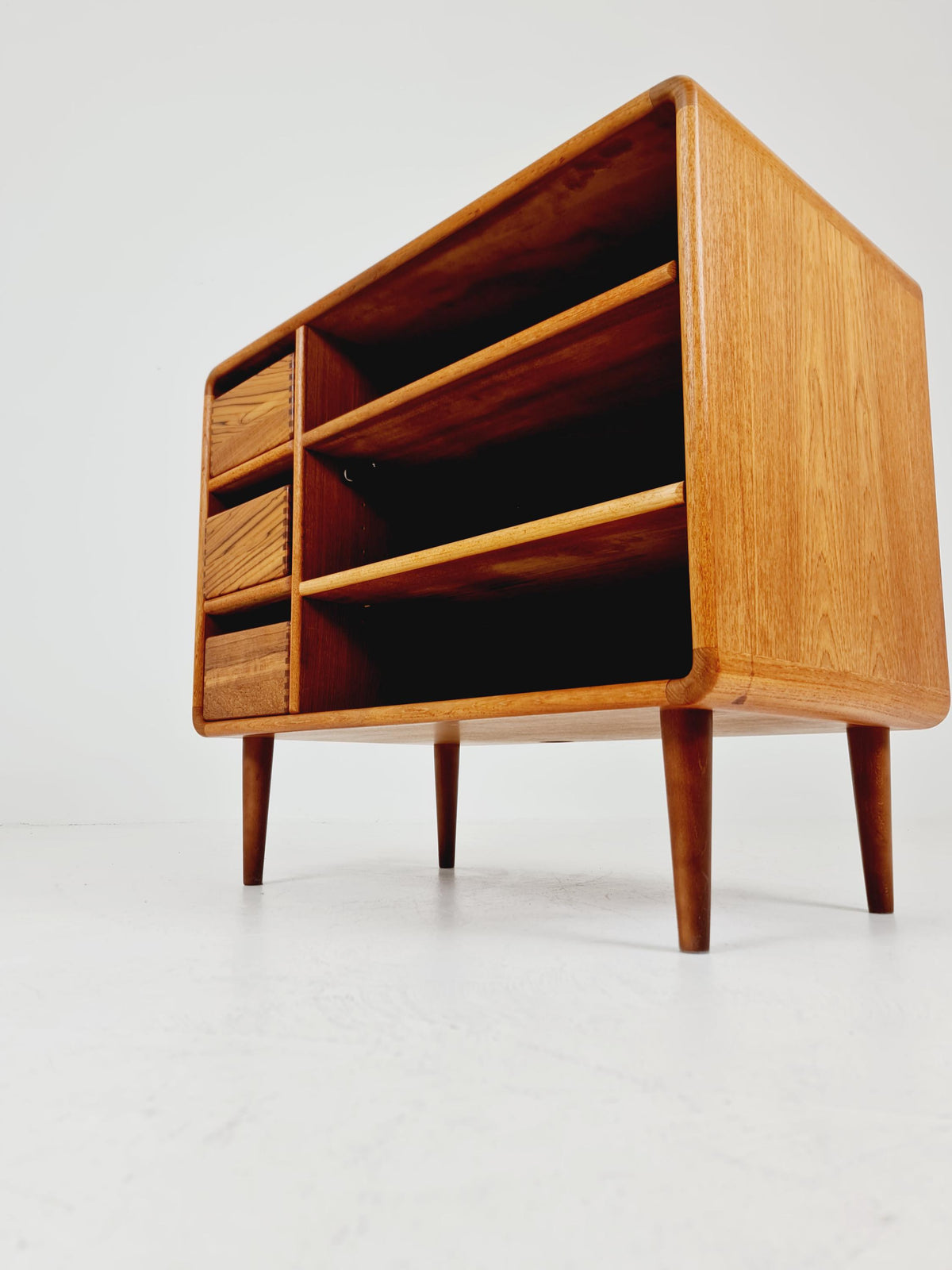 Mid century Solid Danish teak hallway cabinet, Record cabinet By Dyrlund 1960s