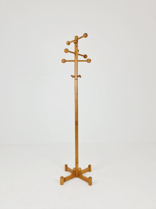 Vintage Mid-Century Modern Wooden Coat Rack – Atomic Sphere Design