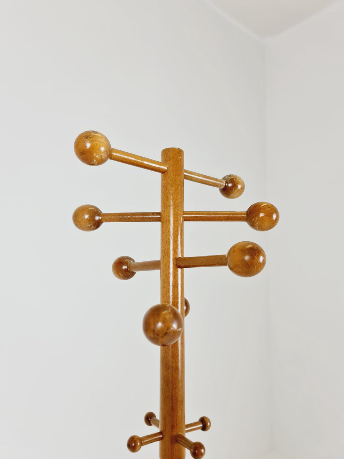 Vintage Mid-Century Modern Wooden Coat Rack – Atomic Sphere Design