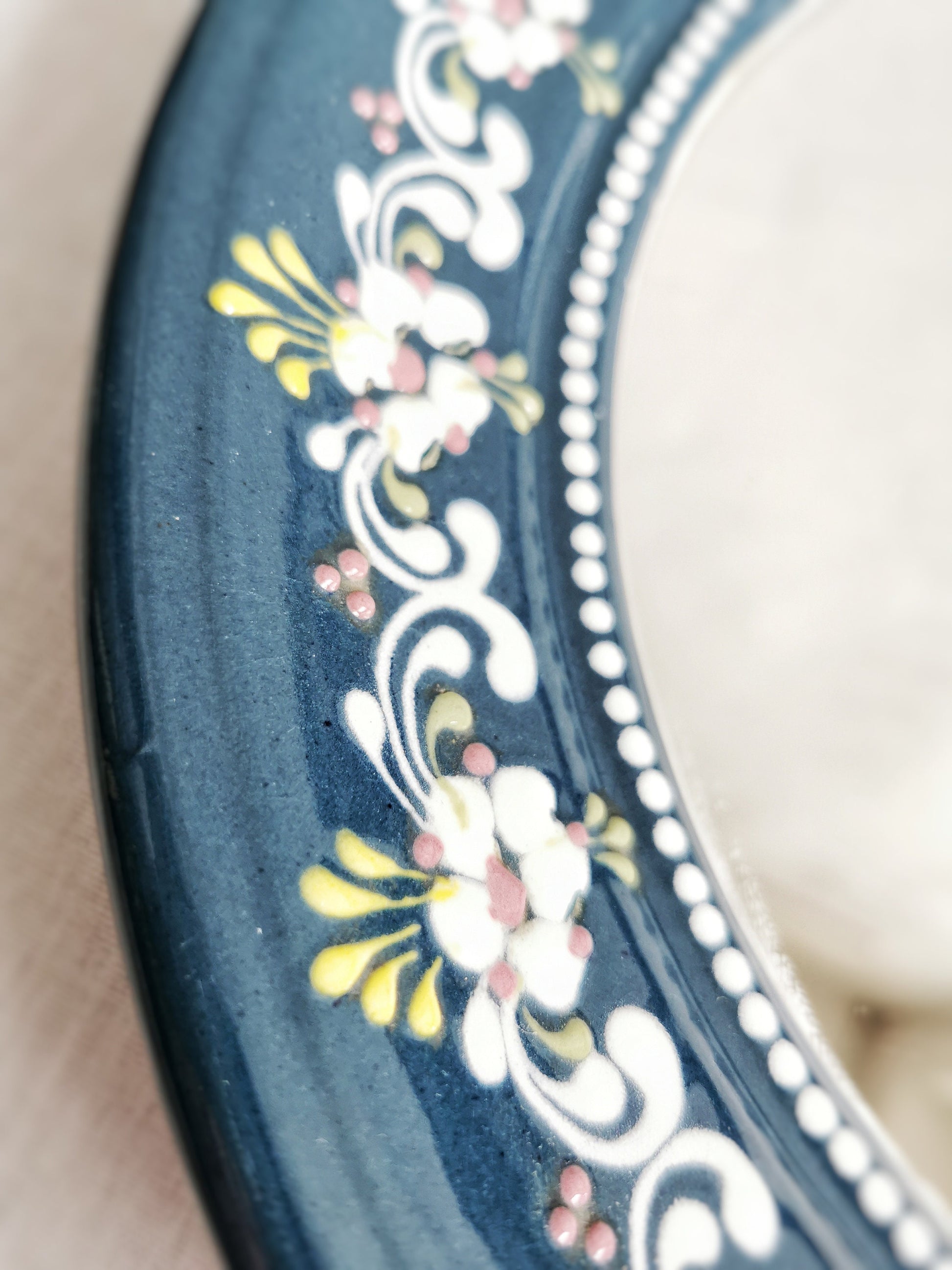 Art Deco ceramic wall mirror by Gmundner Keramik / austrian vintage 1970s