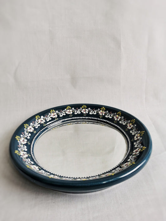 Art Deco ceramic wall mirror by Gmundner Keramik / austrian vintage 1970s