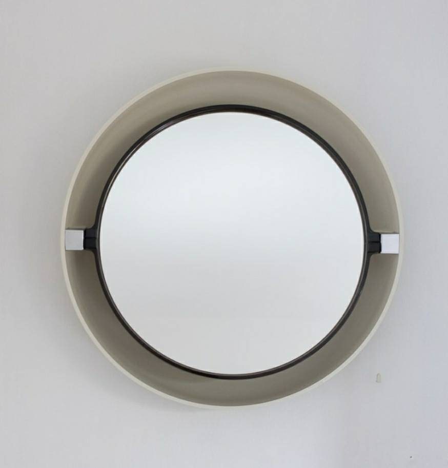 Allibert vintage backlit mirror titled A40 Space Age Design, wall mounted, France. 1970s