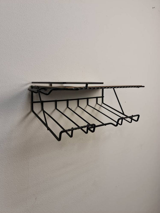 Scandinavian metal & Formica hanging shelf/ bedside table/ nightstand from the 60s
