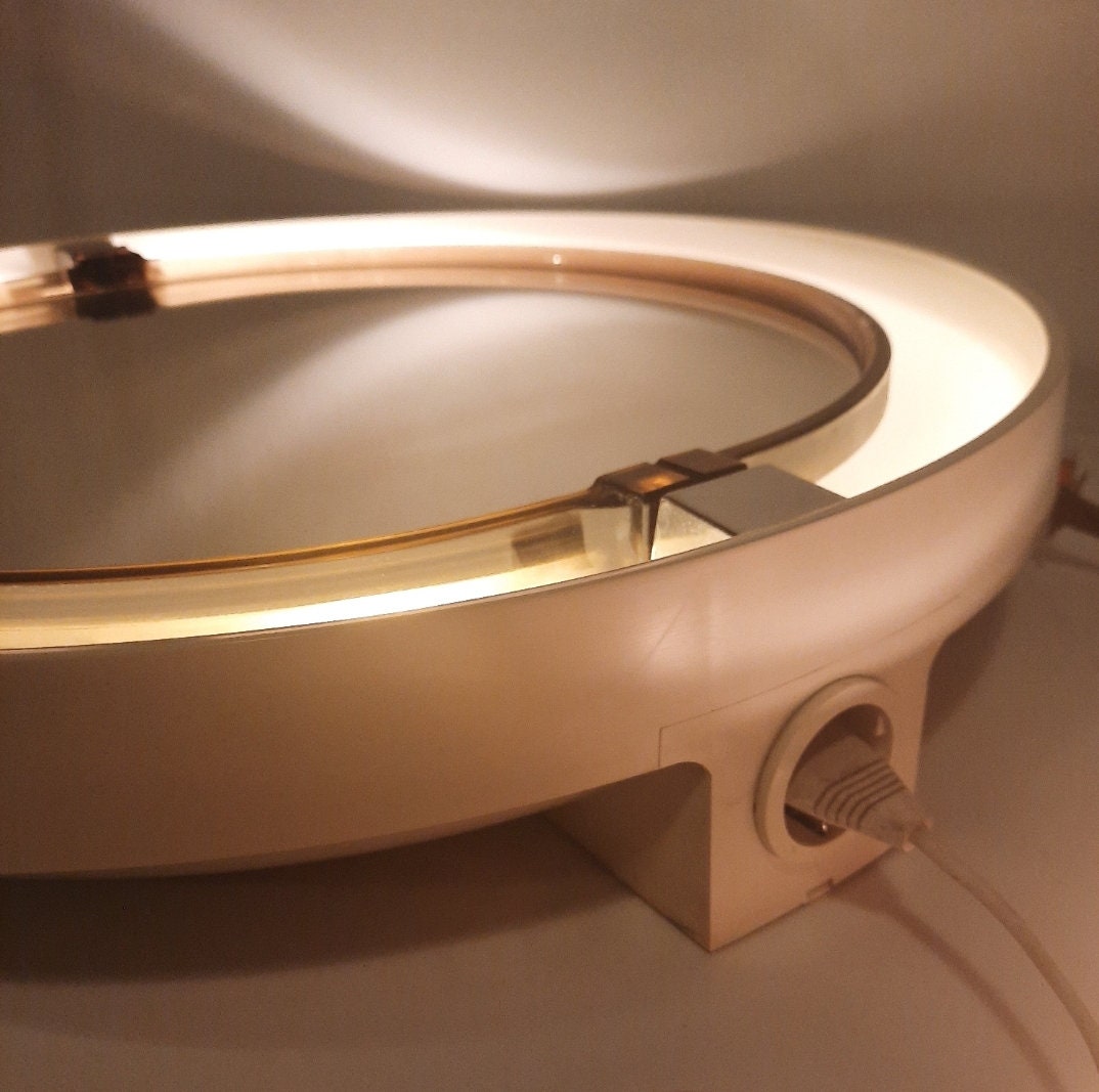 Allibert vintage backlit mirror titled A40 Space Age Design, wall mounted, France. 1970s