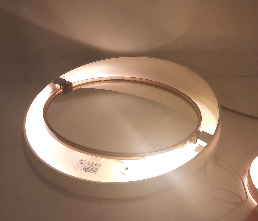 Allibert vintage backlit mirror titled A40 Space Age Design, wall mounted, France. 1970s