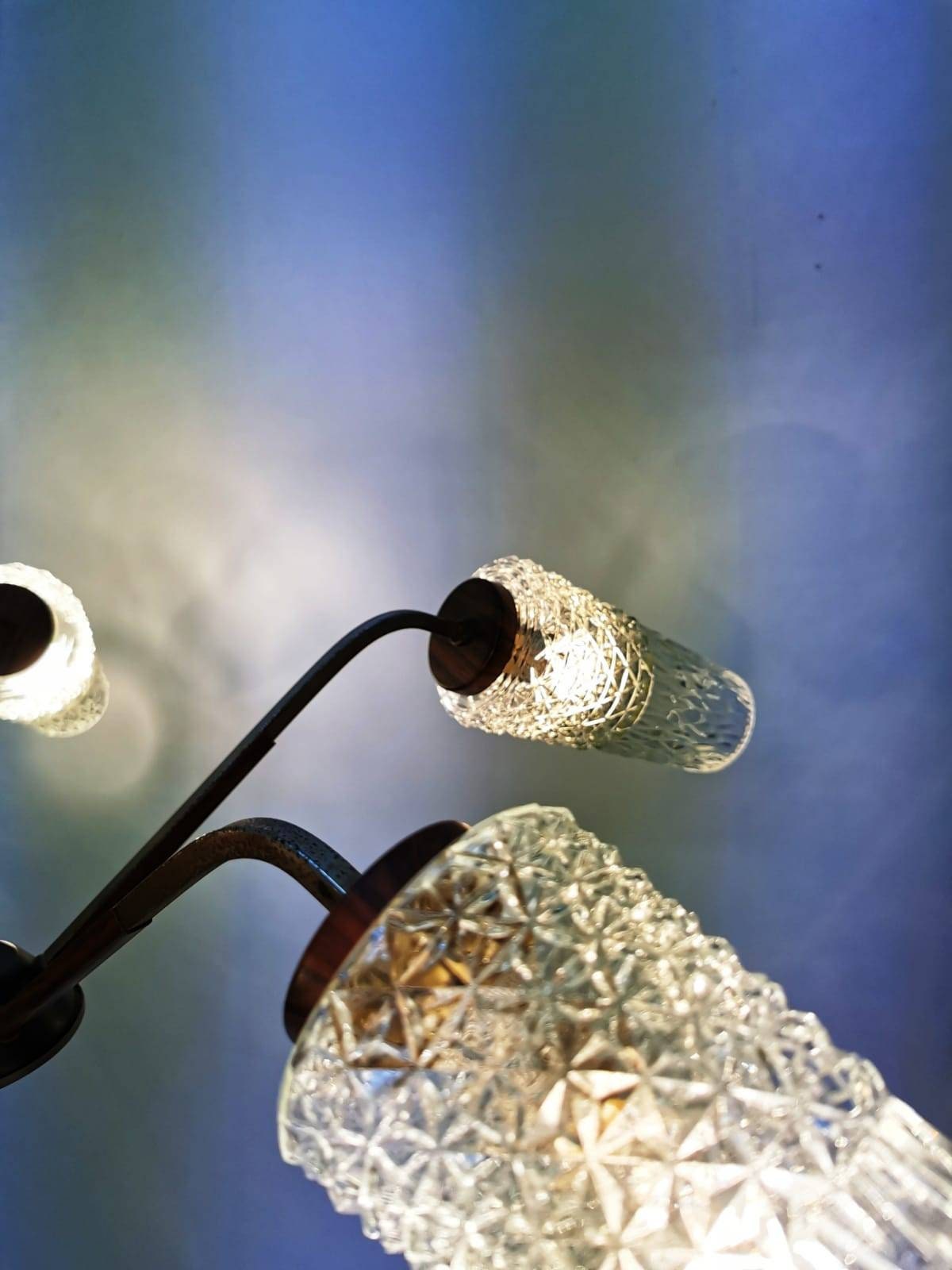 Beautiful large mid-century pendant lamp in Danish design from the 1960s.