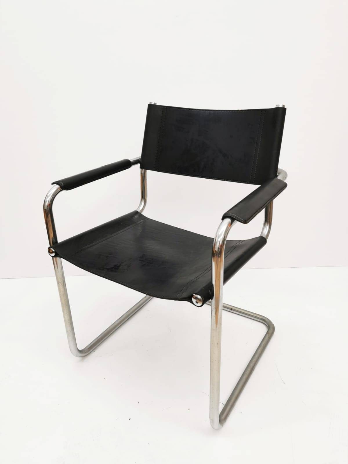 1 of 6 Black Model MG5 Centro Studi desk chair by Mart Stam & Marcel Breuer 1970s