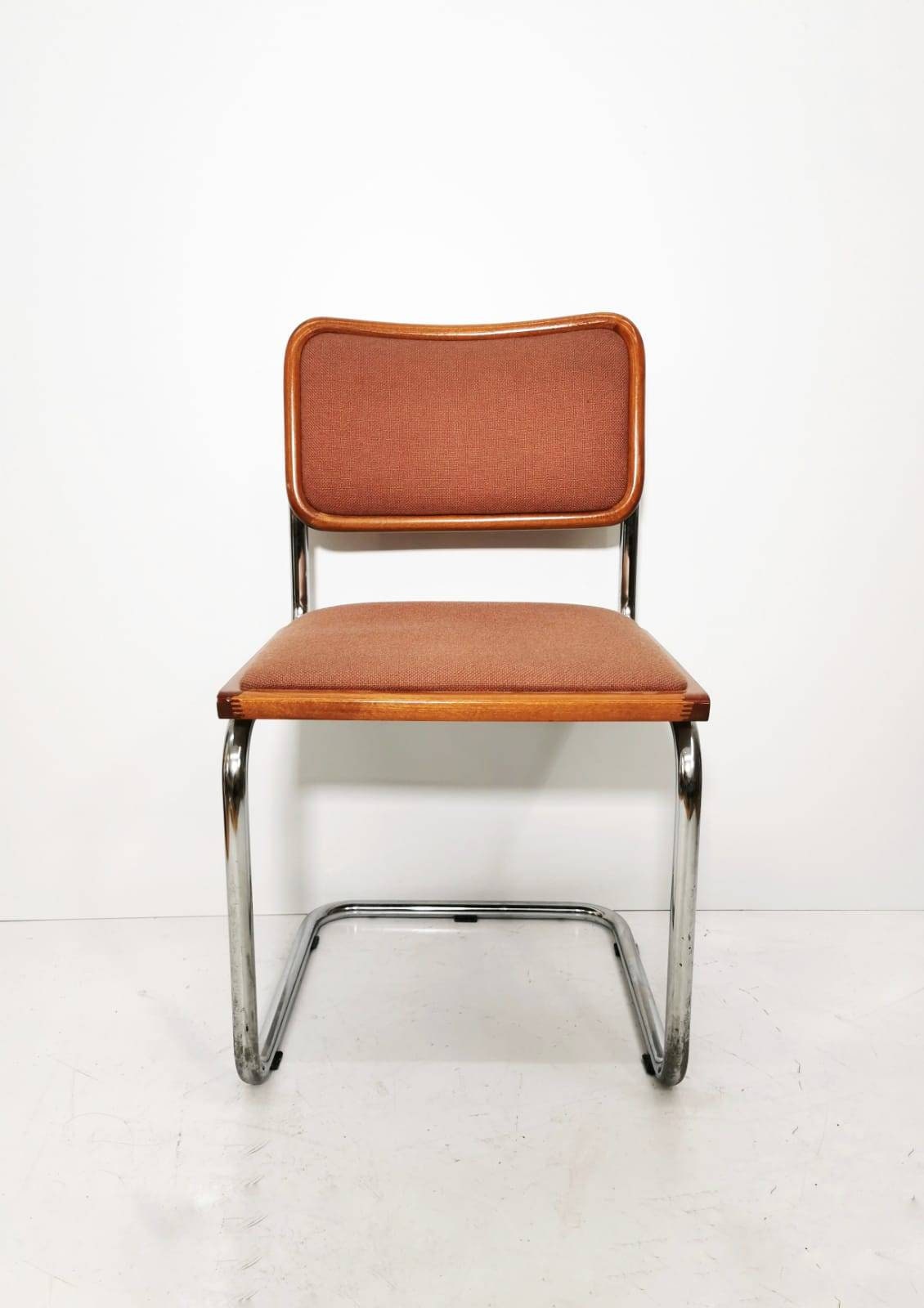 1 of 2 Marcel Breuer B32 upholstered Cesca chair, bauhaus design by Bene