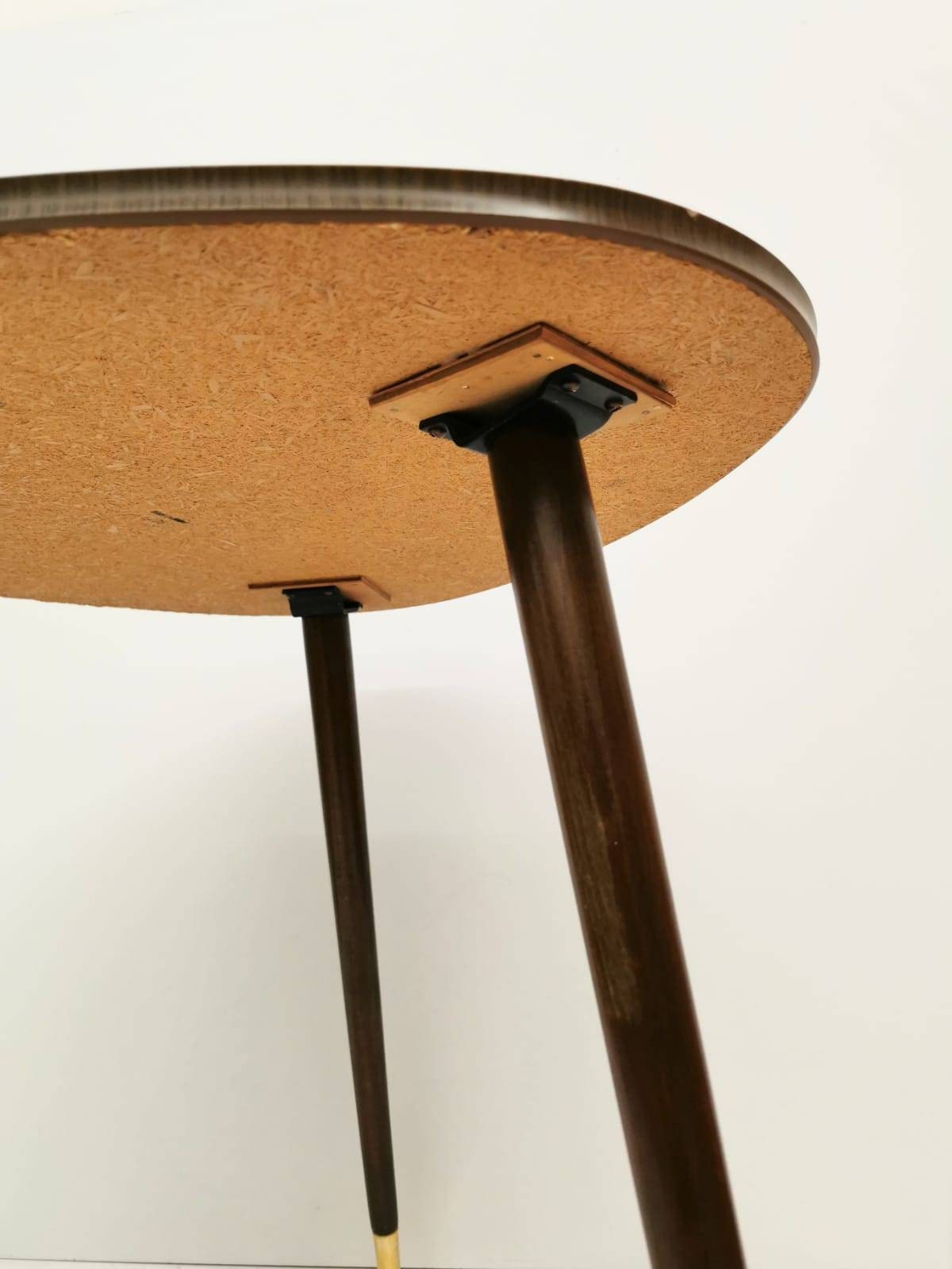 vintage wooden top west German coffee table boho mid century modern 1960s 
