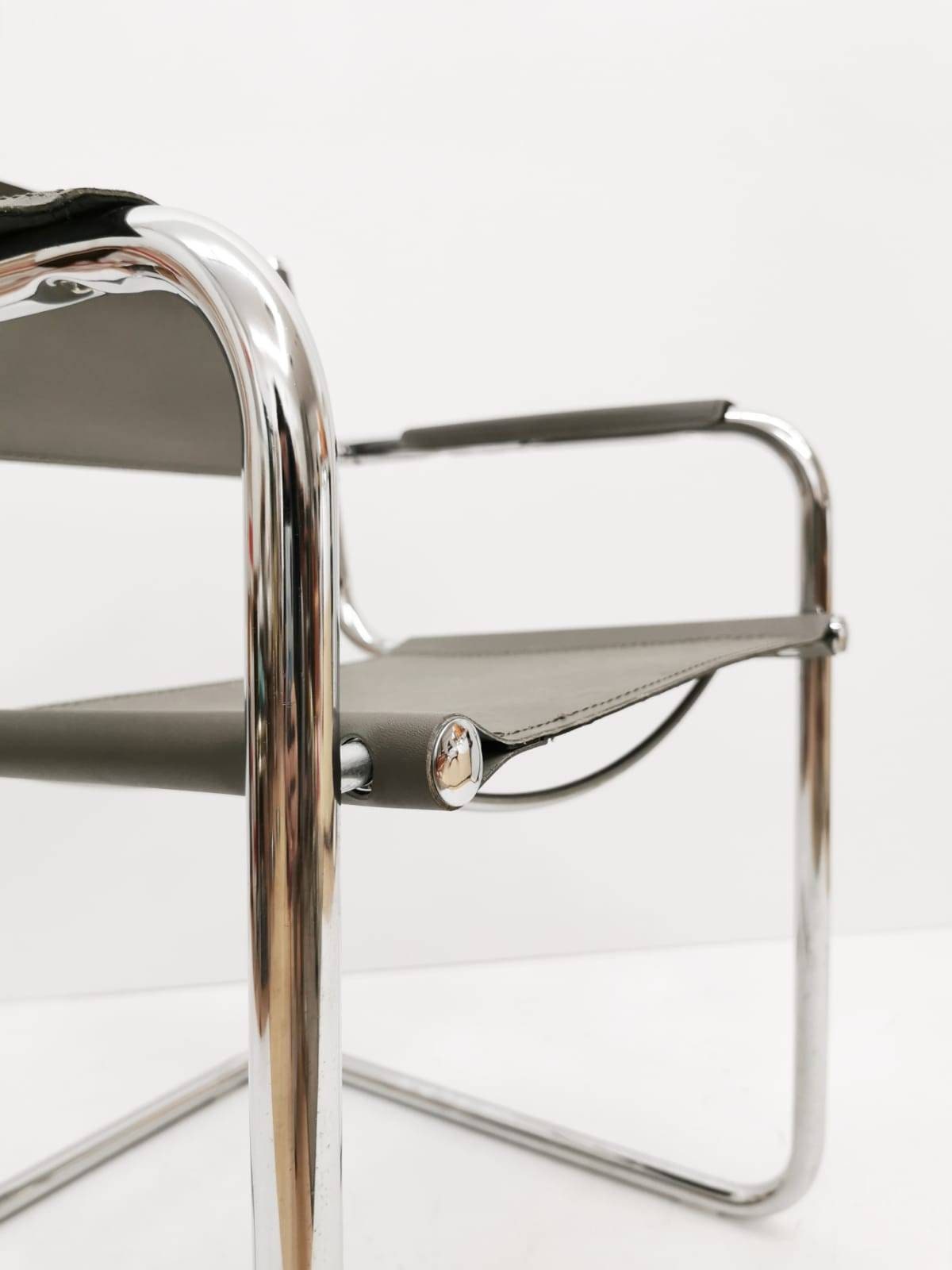1 of 2 Model MG5 Centro Studi desk chair by Mart Stam & Marcel Breuer for Matteo Grassi, 1970s