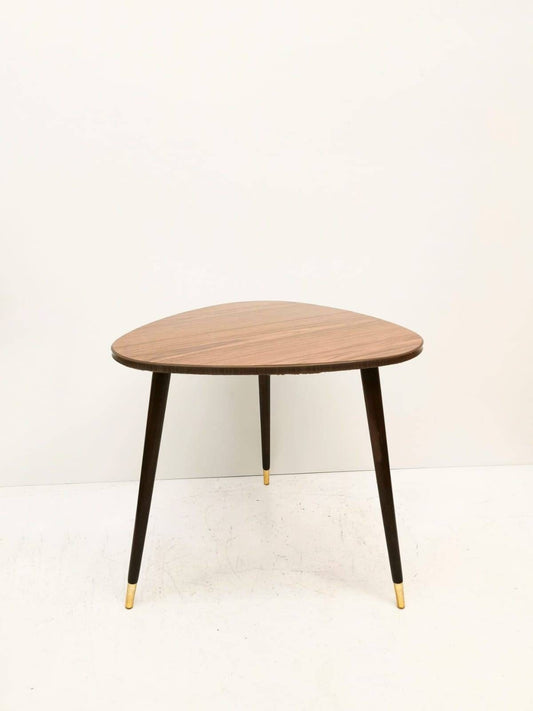 vintage wooden top west German coffee table boho mid century modern 1960s 