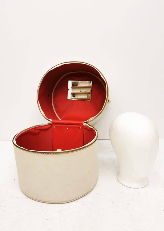 Mid-Century vintage leather accessories bag & manniquen from the sixtes 1960s
