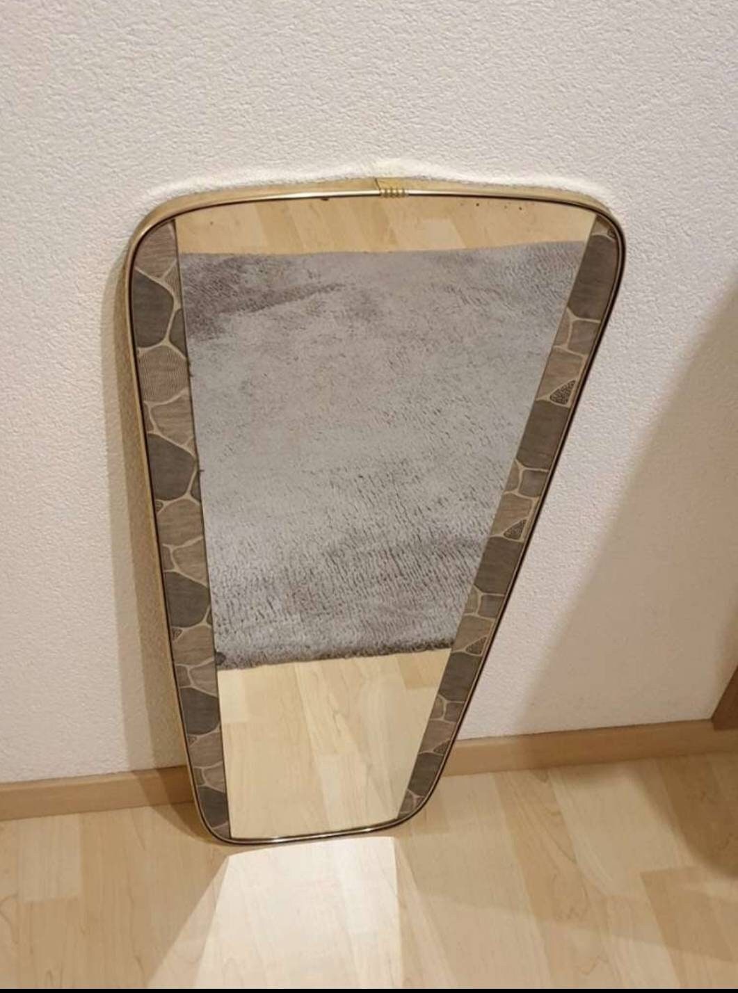 Mid Century asymmetric mirror Original kidney mirror standard style from the 50s 60s