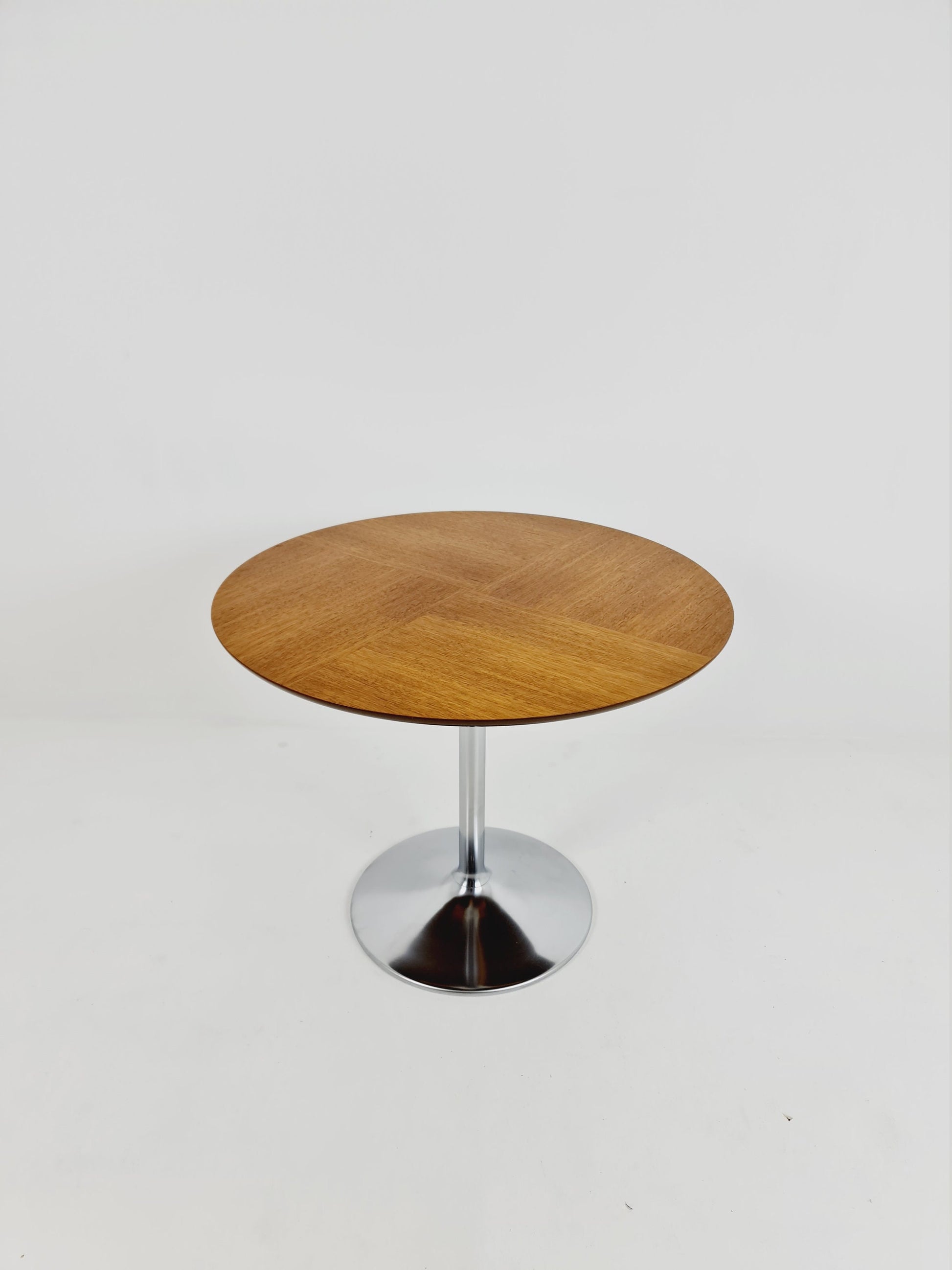 Space age vintage teak & chrome coffee table 1970s