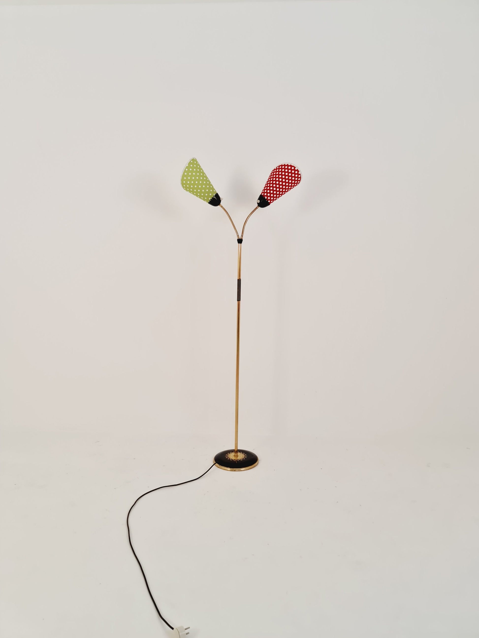 50er Stehlampe (tüten Lampe) Messing flex arme Lampe