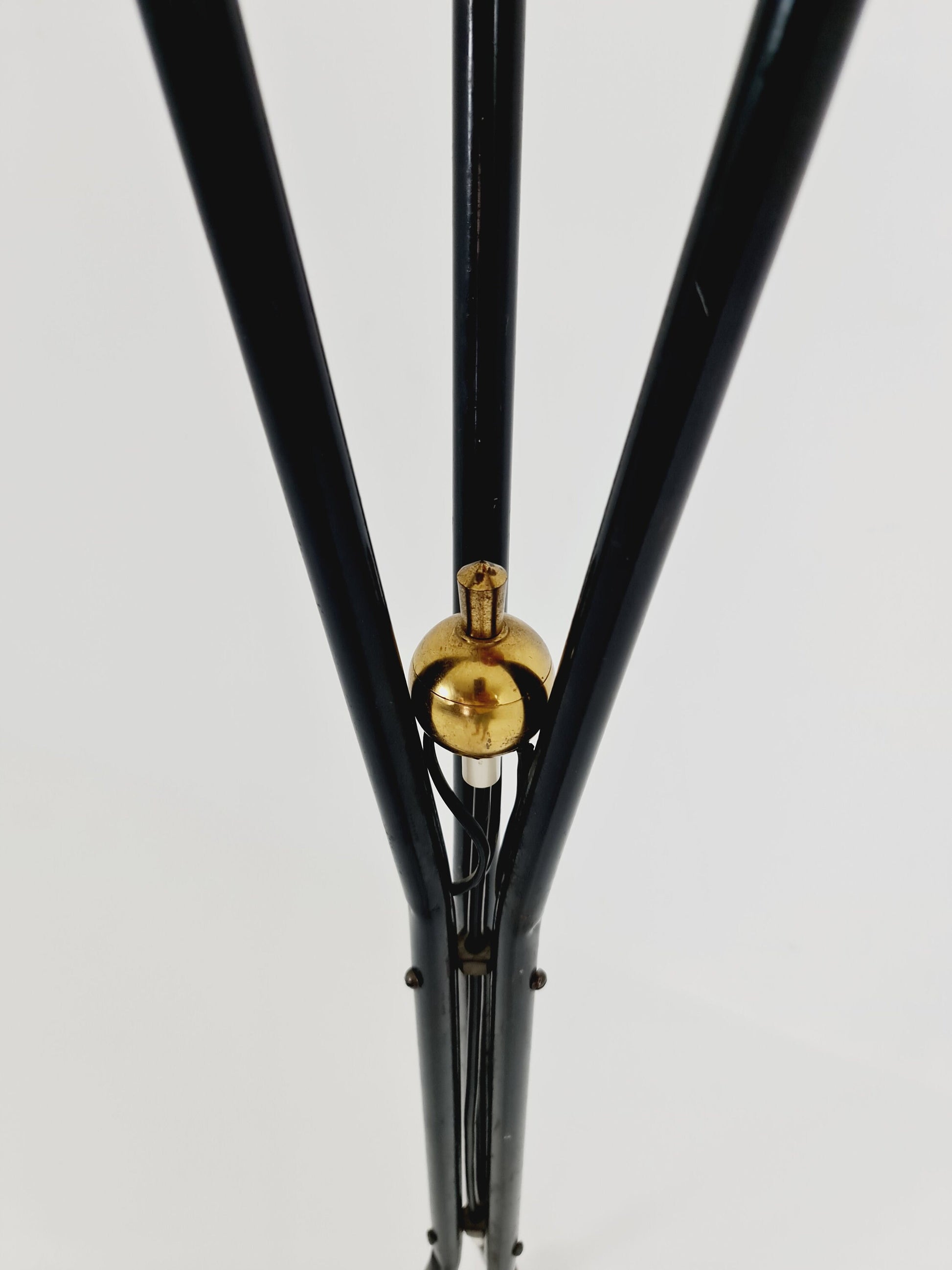 Tripod swedish vintage floor lamp in metal by Dahlquist & Johansson, 1950s