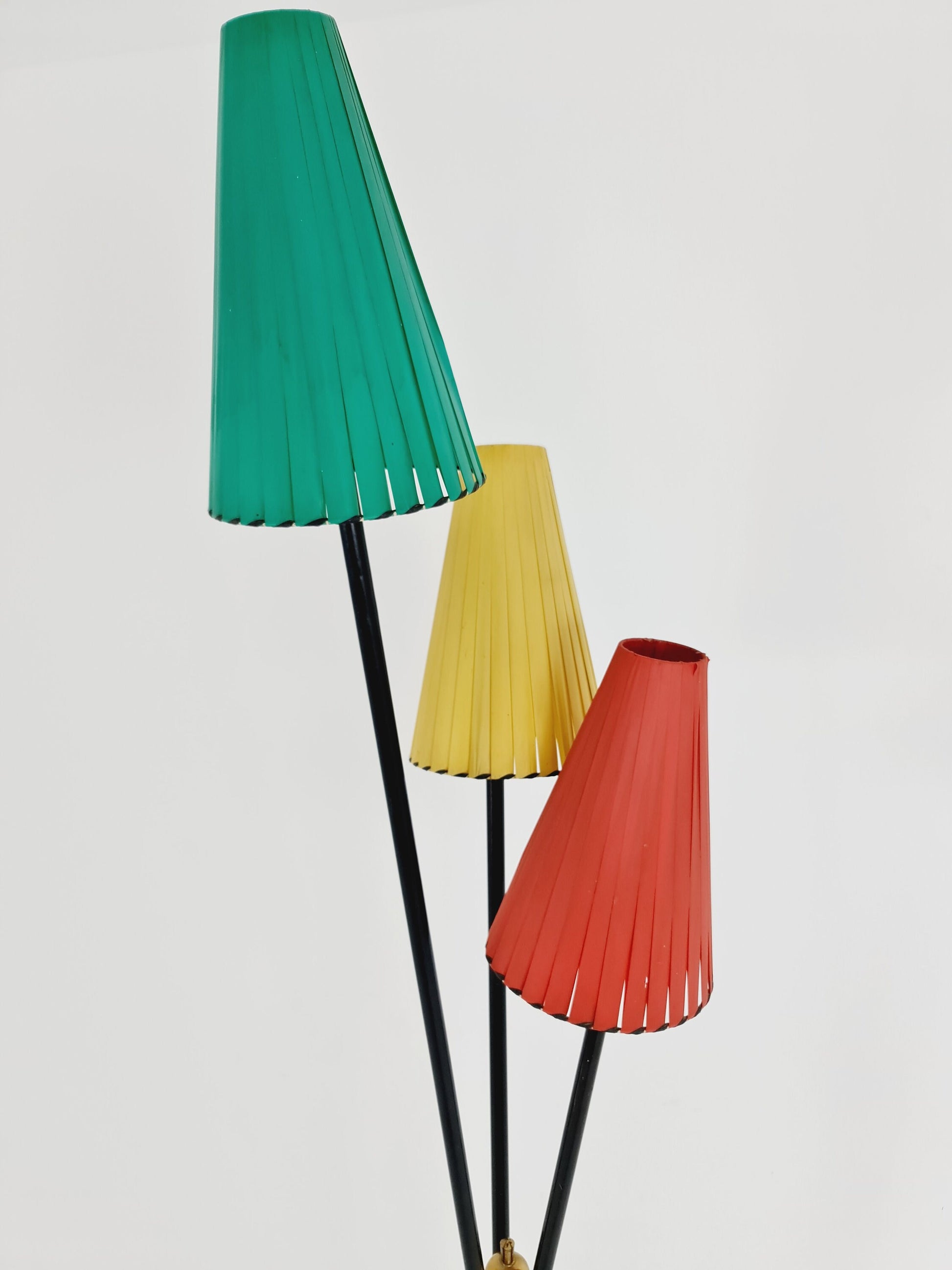 Tripod swedish vintage floor lamp in metal by Dahlquist & Johansson, 1950s