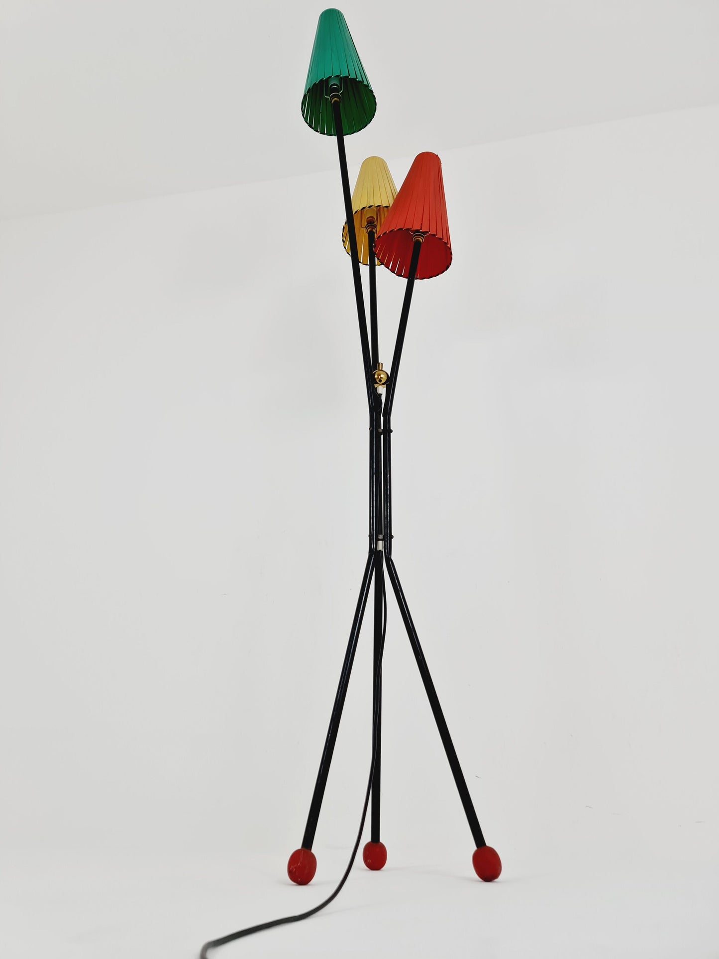 Tripod swedish vintage floor lamp in metal by Dahlquist & Johansson, 1950s