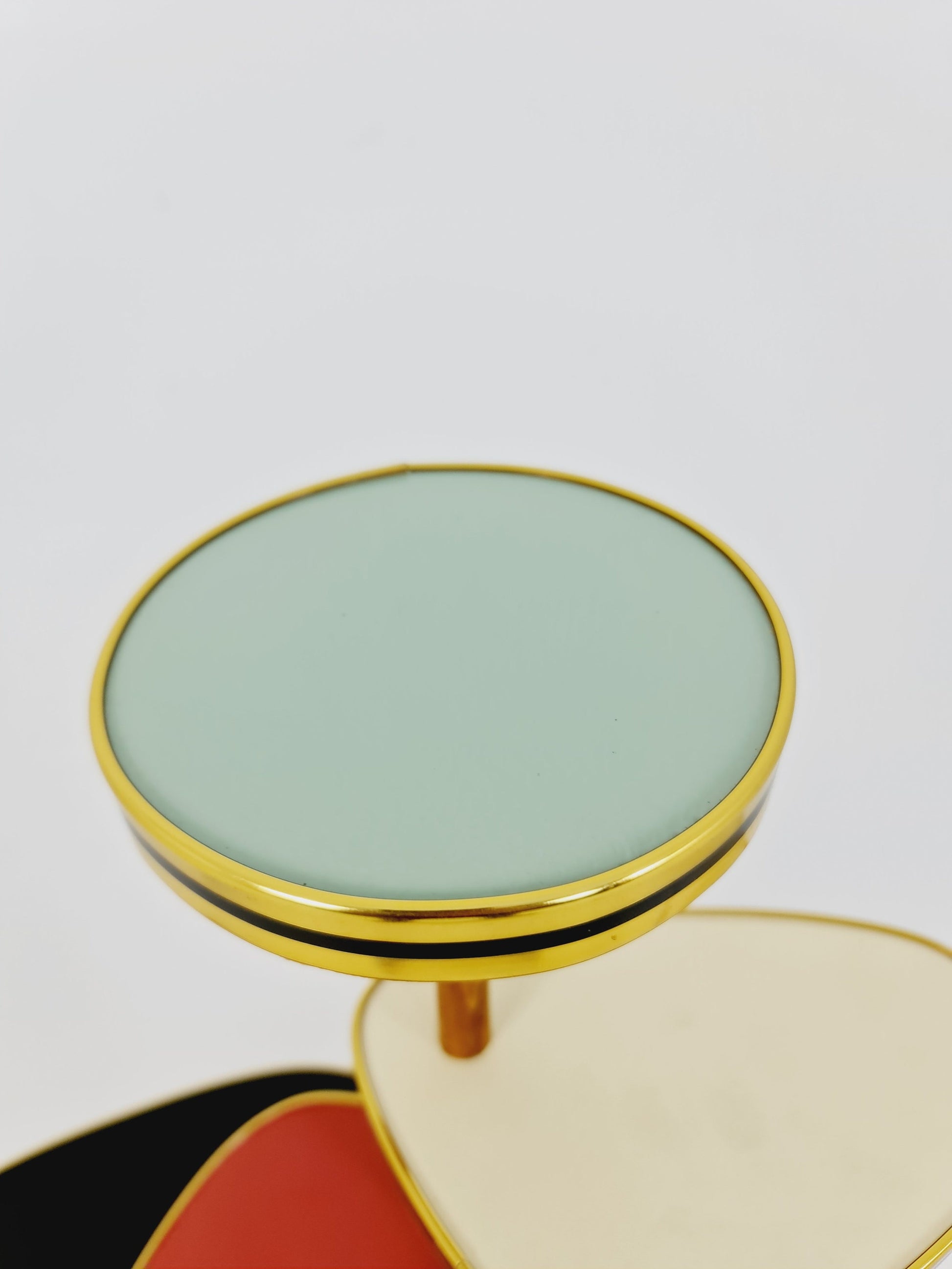 1950s German Plant Stand, Colorful Vintage Mid-Century Minimalist Indoor Plant Stand Side Table Retro flower table