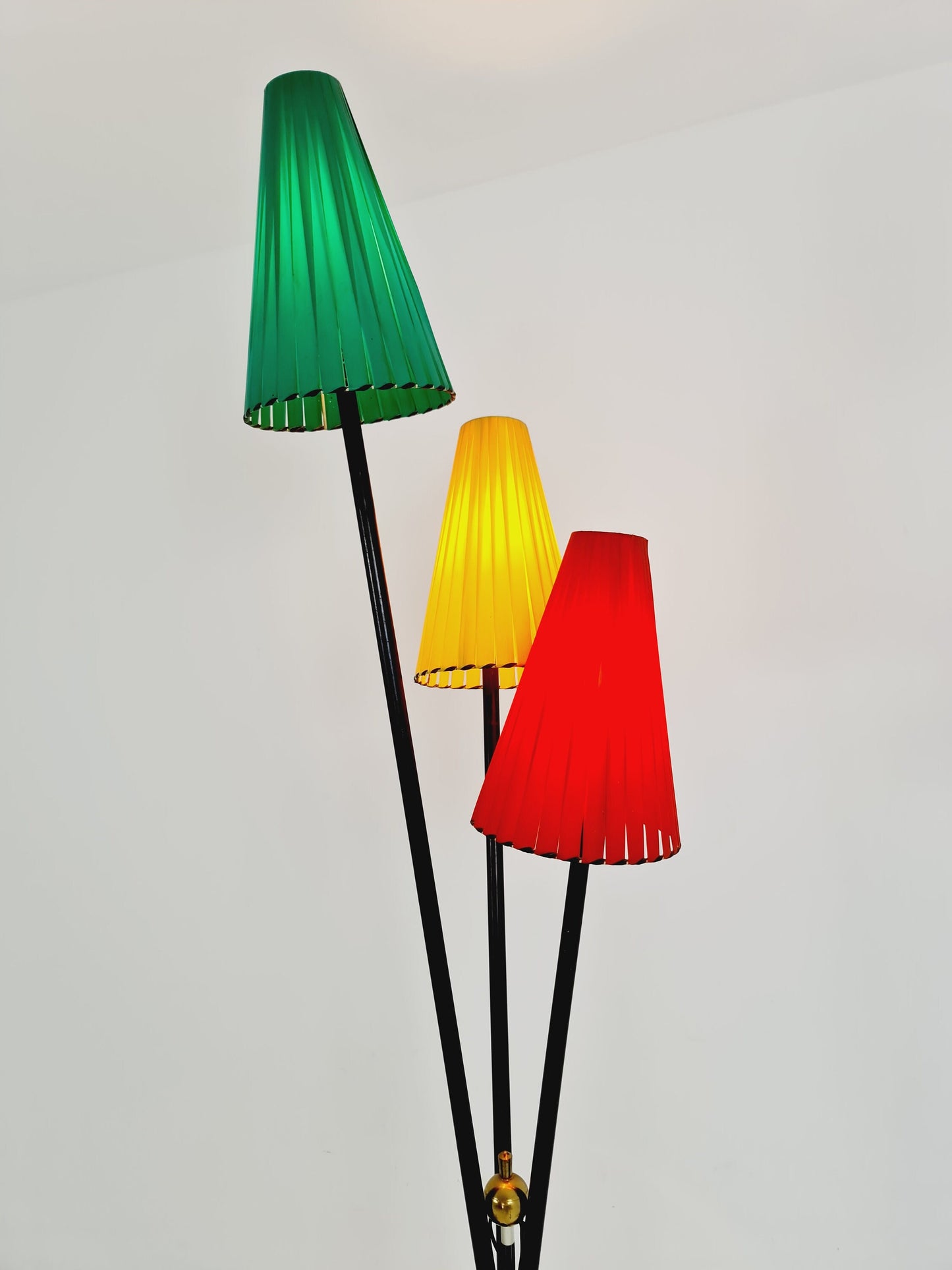 Tripod swedish vintage floor lamp in metal by Dahlquist & Johansson, 1950s