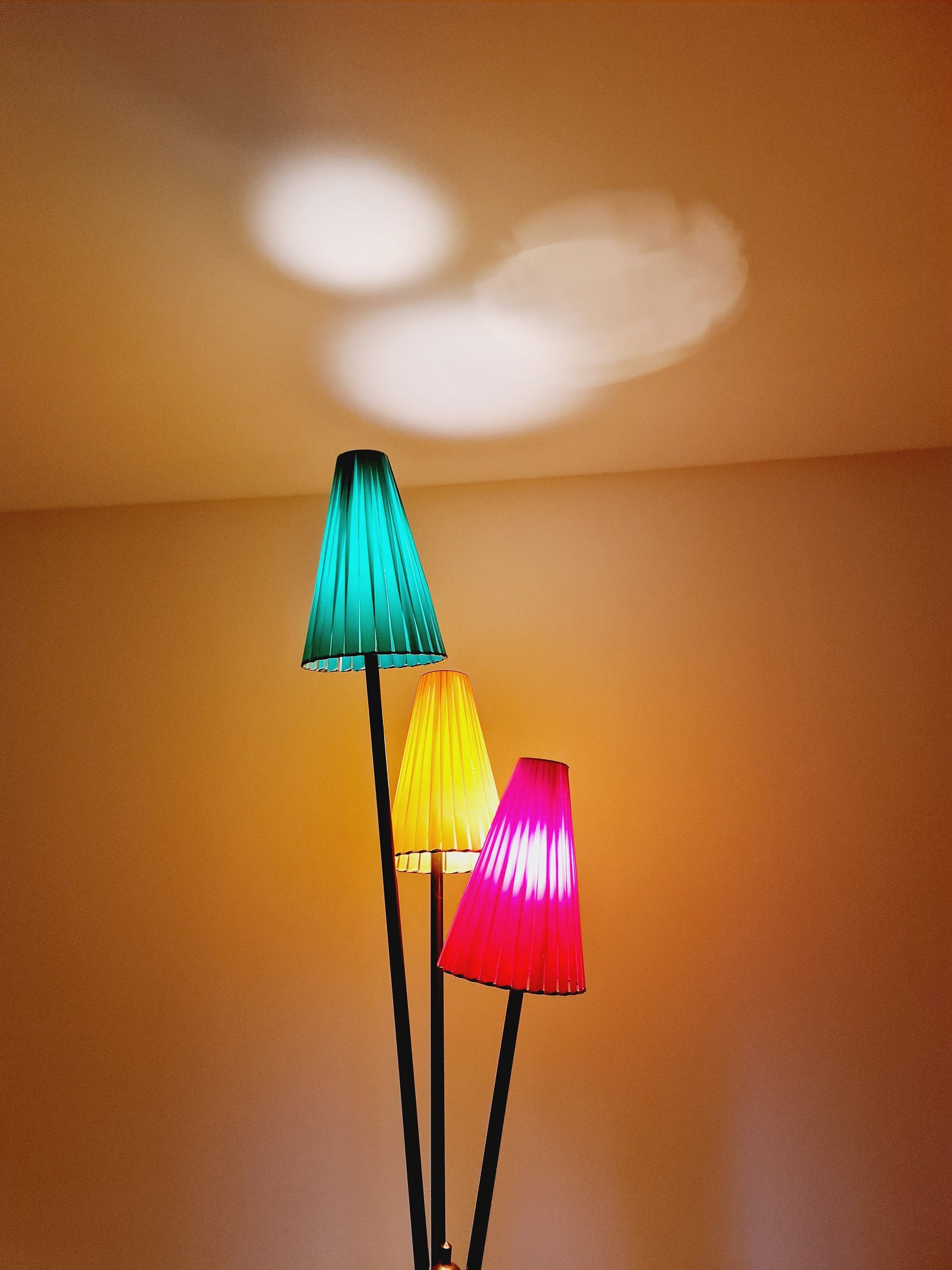 Tripod swedish vintage floor lamp in metal by Dahlquist & Johansson, 1950s