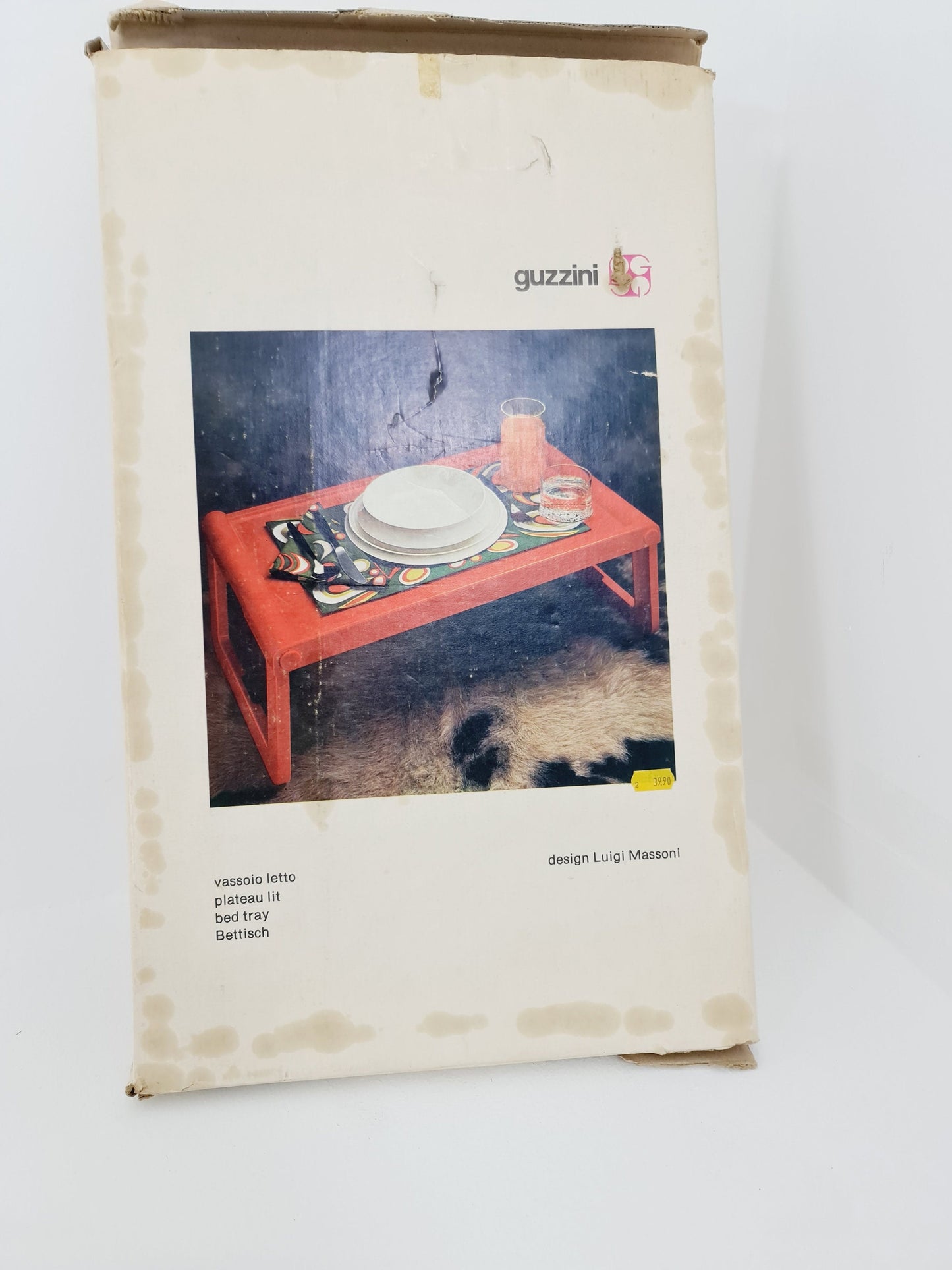 Guzzini Pepito,design Luigi Massoni, side table, breakfast table with original packing 1970s