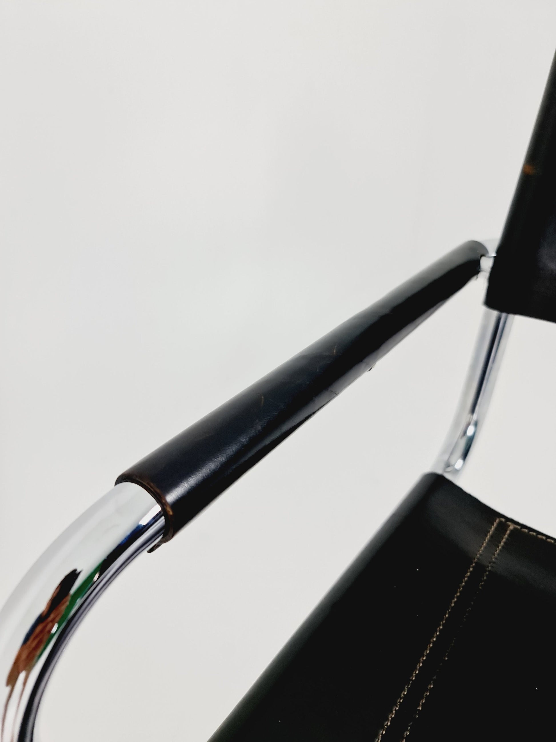 1 of 2 Black Model MG5 Centro Studi Desk Chair by Mart Stam & Marcel Breuer for Fasem Italy 1980s