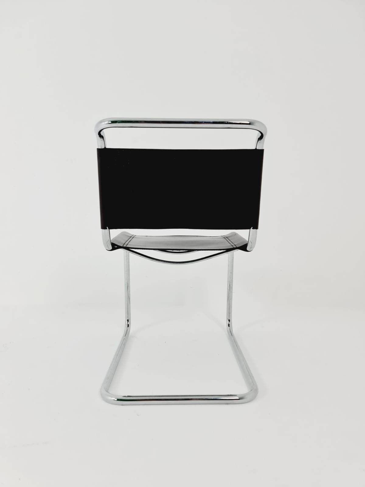 1 of 2 Mid-Century brown Vintage S33 dark brown chair from Mart Stam by Fasem Italy 1980er