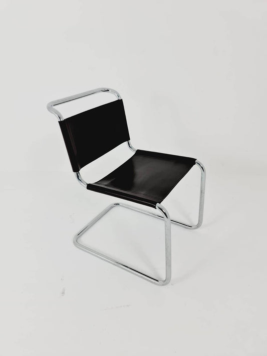 1 of 2 Mid-Century brown Vintage S33 dark brown chair from Mart Stam by Fasem Italy 1980er