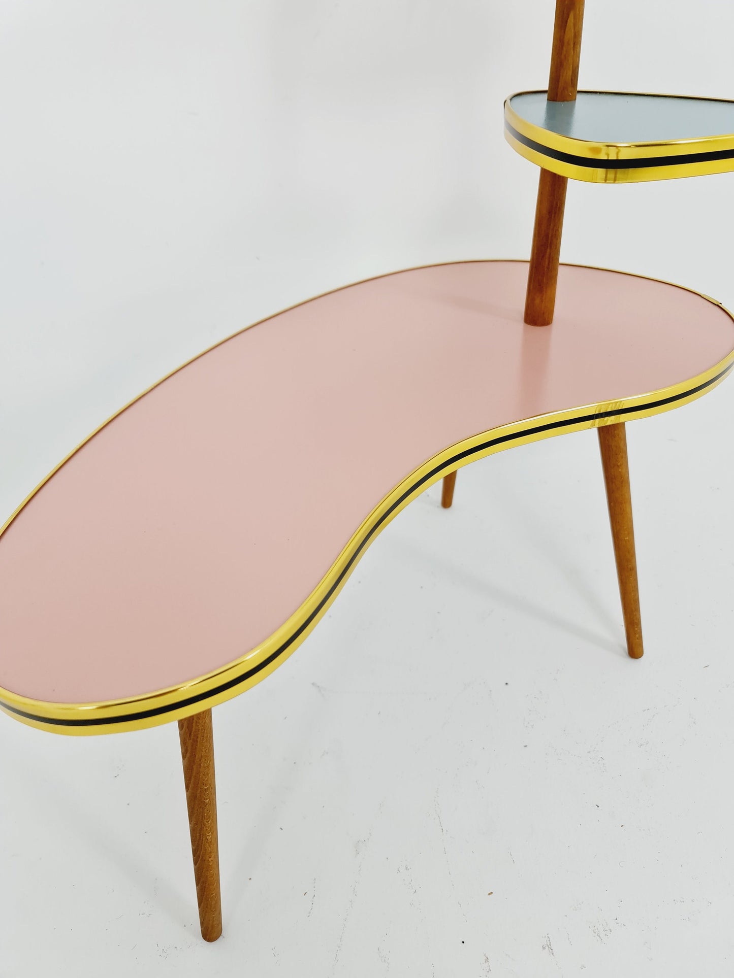 1950s German Plant Stand, Colorful Vintage Mid-Century Minimalist Indoor Plant Stand Side Table Retro flower table