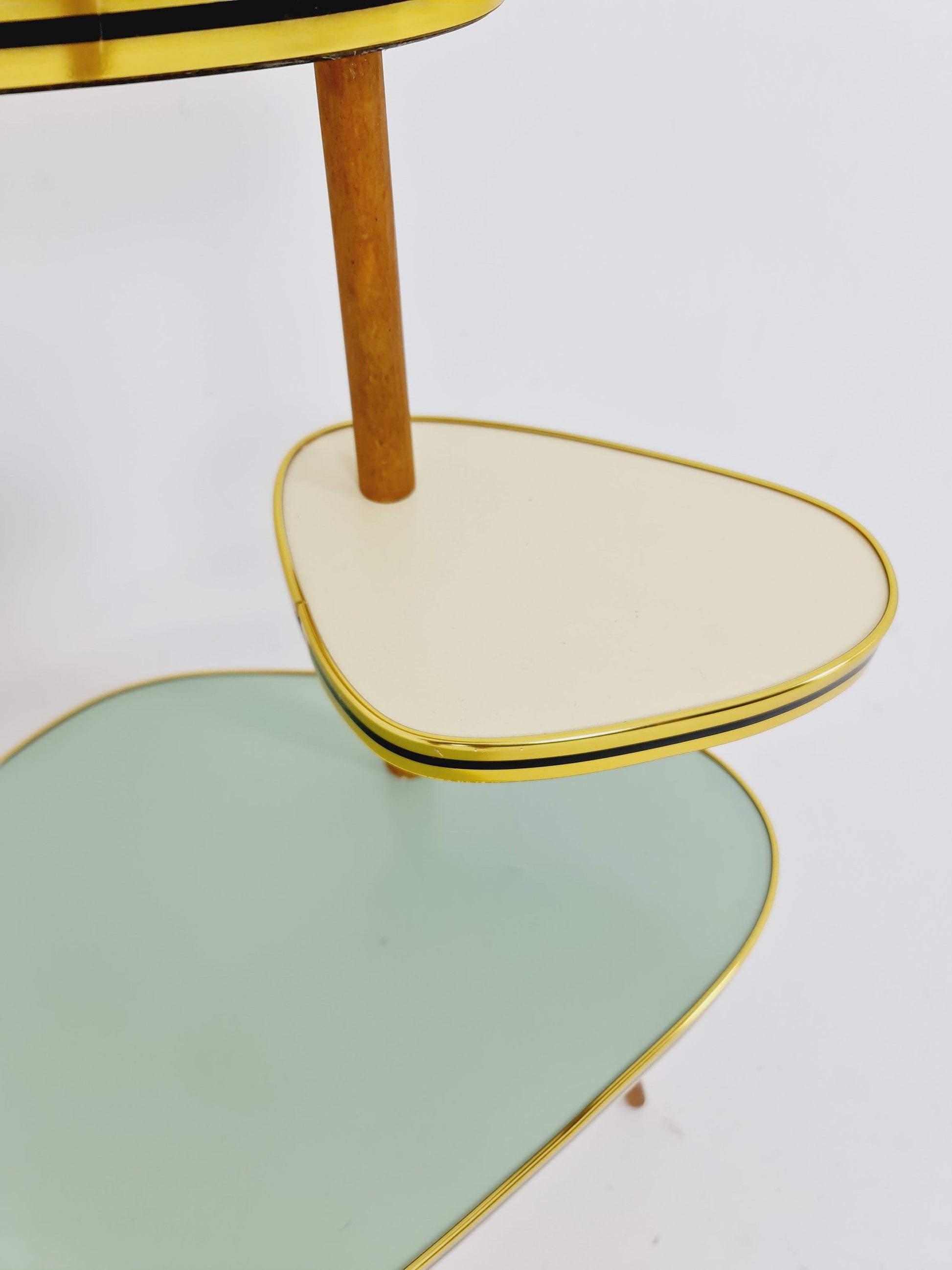 1950s German Plant Stand, Colorful Vintage Mid-Century Minimalist Indoor Plant Stand Side Table Retro flower table