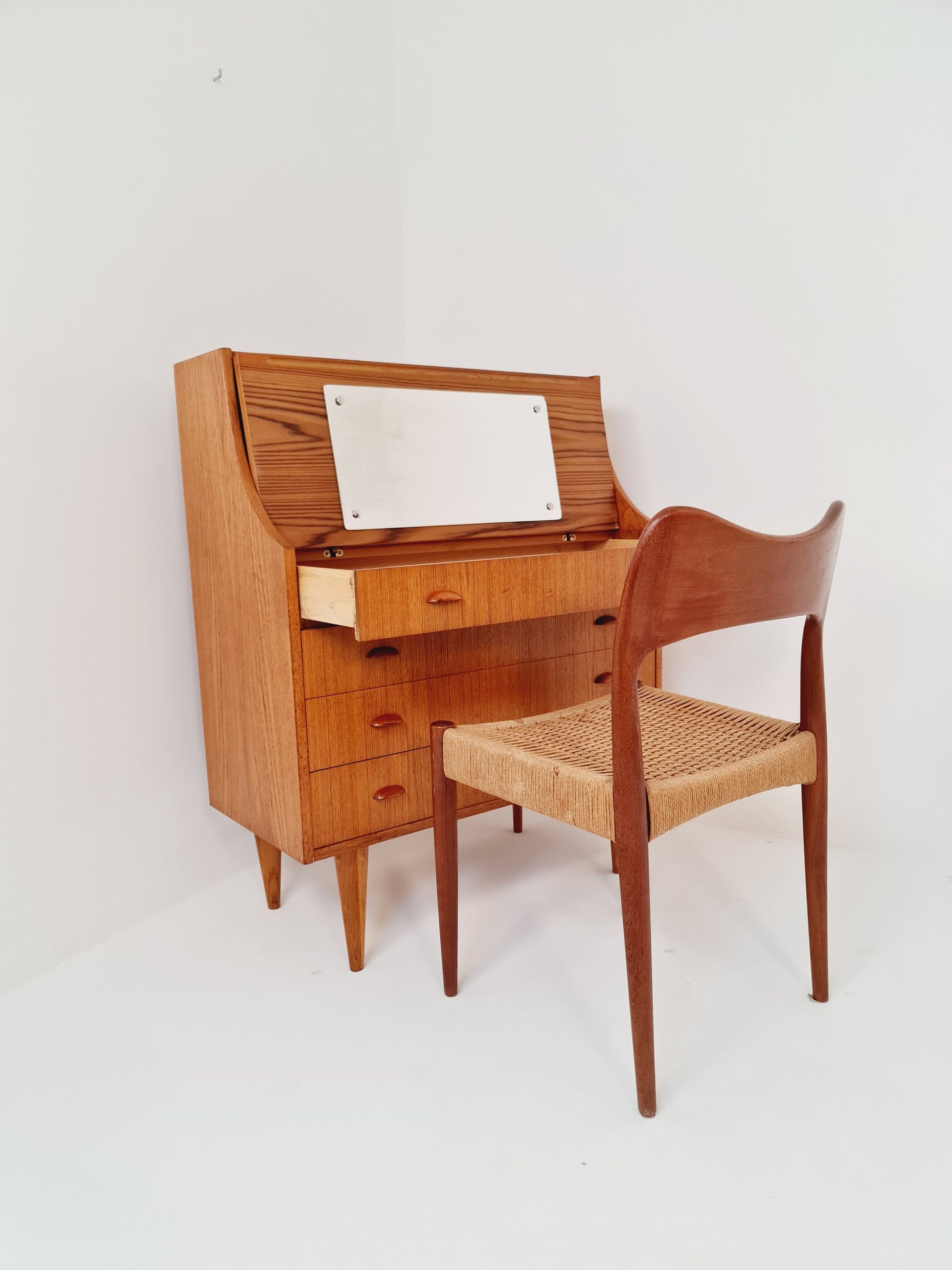 Midcentury vintage Teak secretary / vanity /Make up table By Arne Wahl iversen 1960s