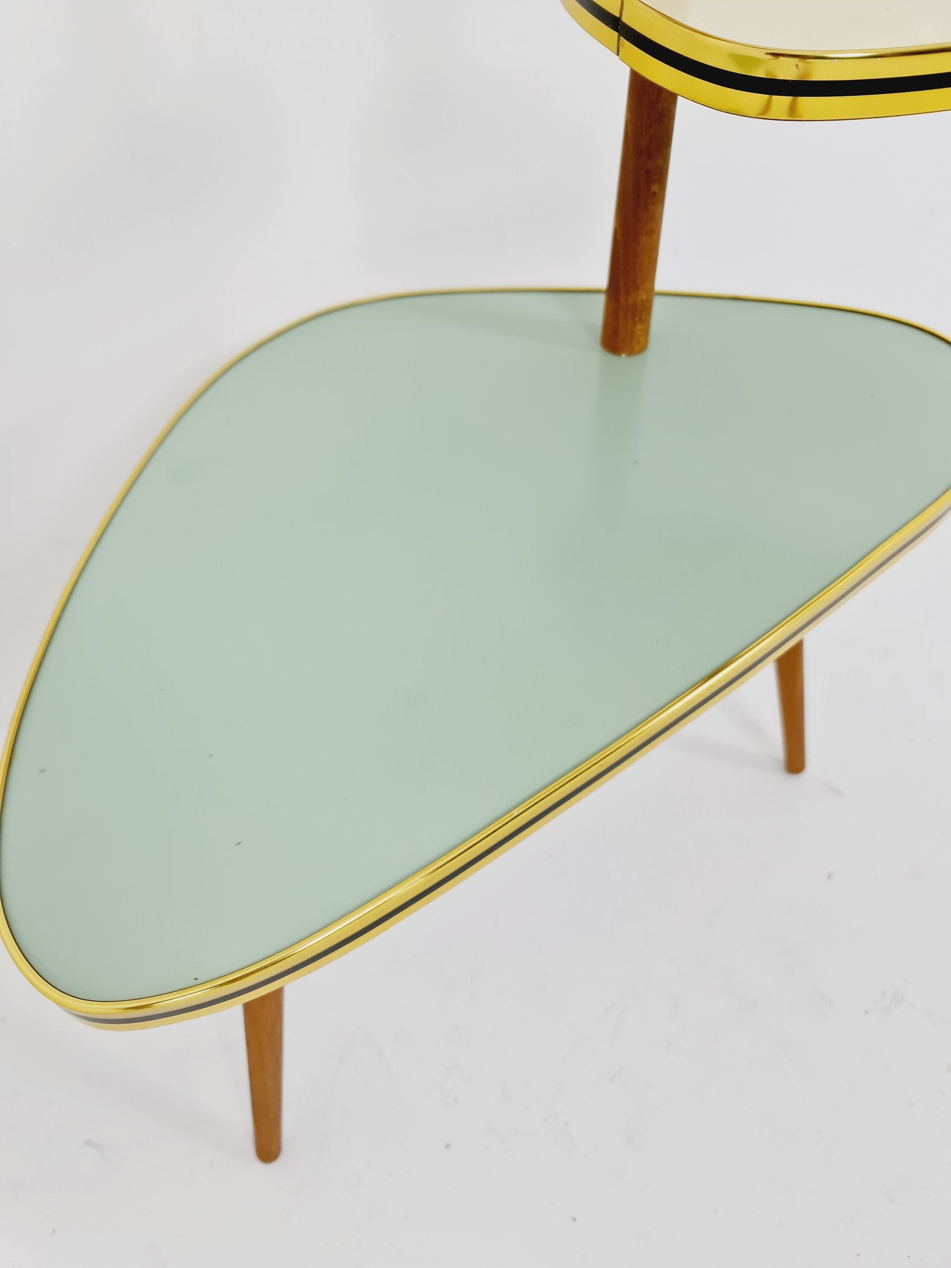 1950s German Plant Stand, Colorful Vintage Mid-Century Minimalist Indoor Plant Stand Side Table Retro flower table