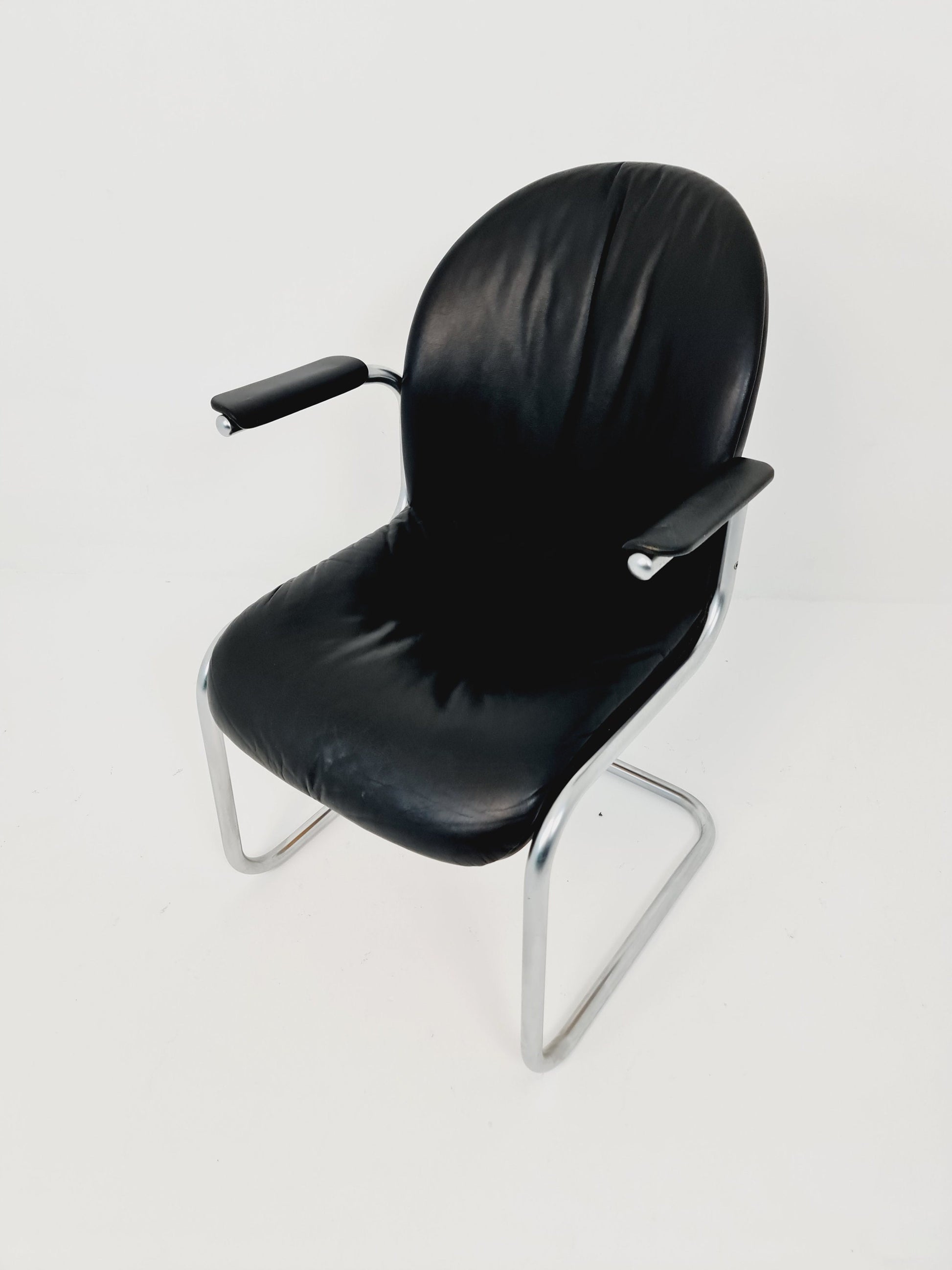 Space Age Mauser leather desk chair/ arm chair, 1970s West Germany
