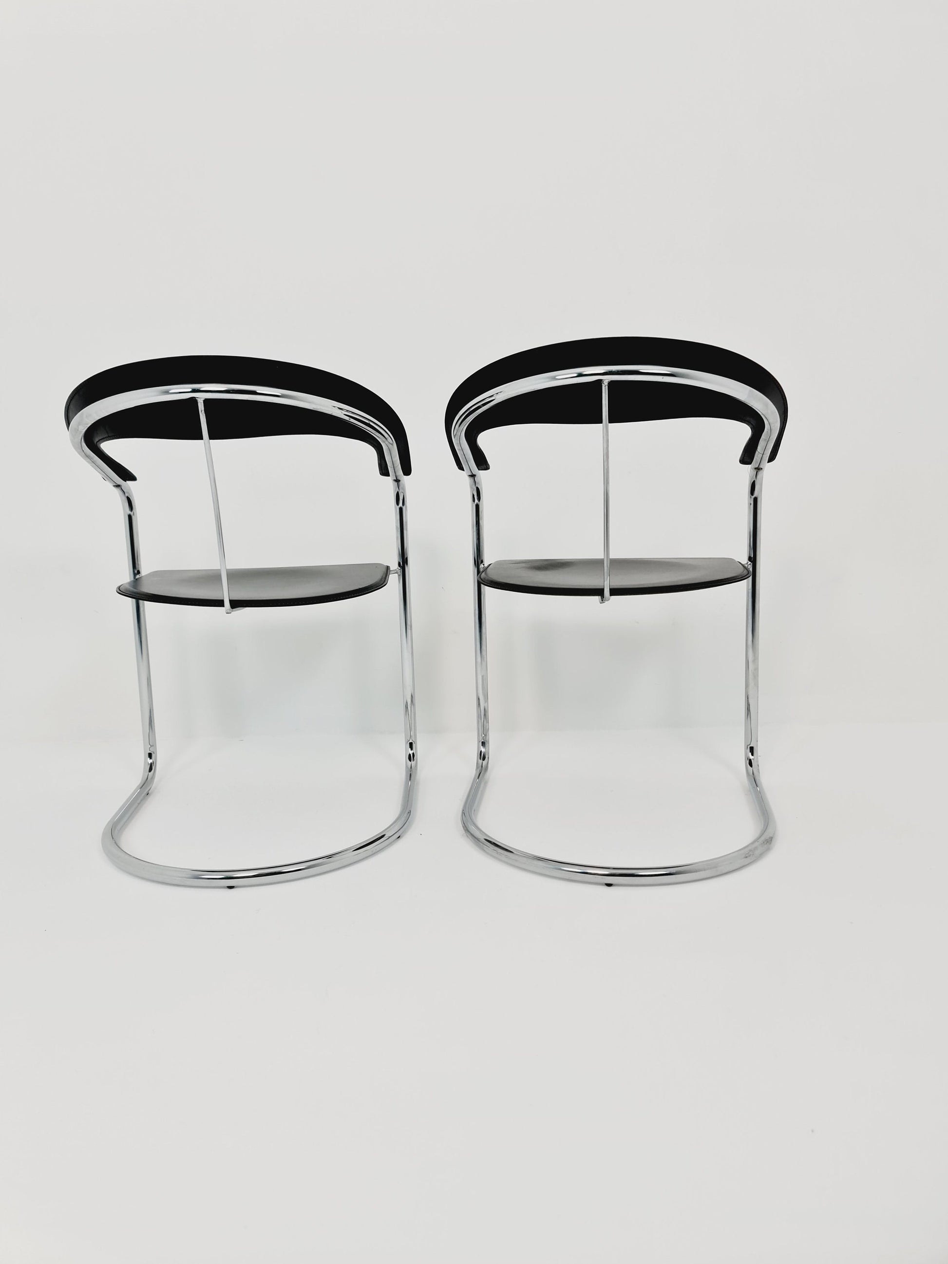 Space Age canasta leather arm chair by Arrben (ATTB), set of 2, 1970s