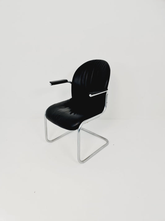 Space Age Mauser leather desk chair/ arm chair, 1970s West Germany