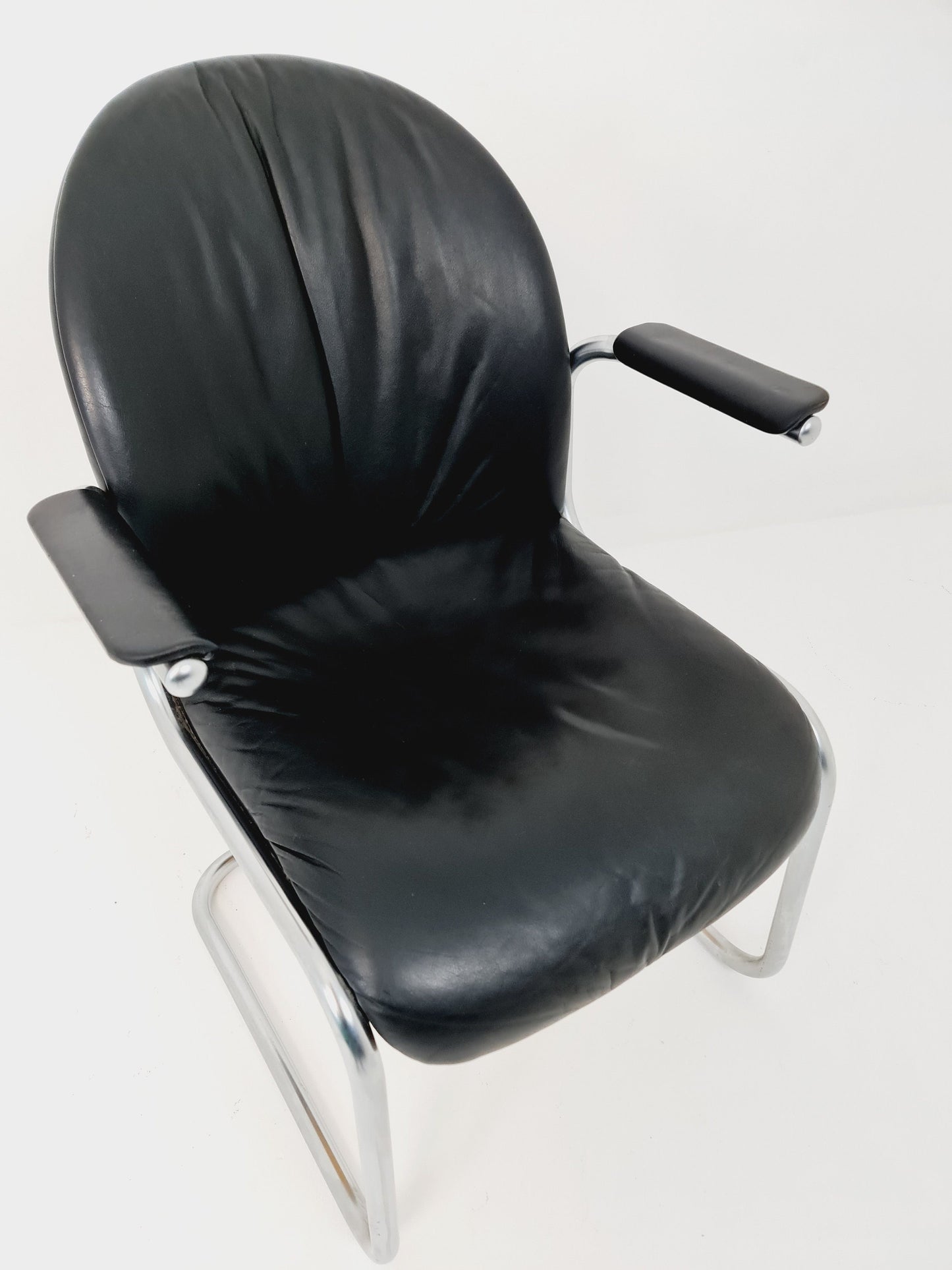 Space Age Mauser leather desk chair/ arm chair, 1970s West Germany