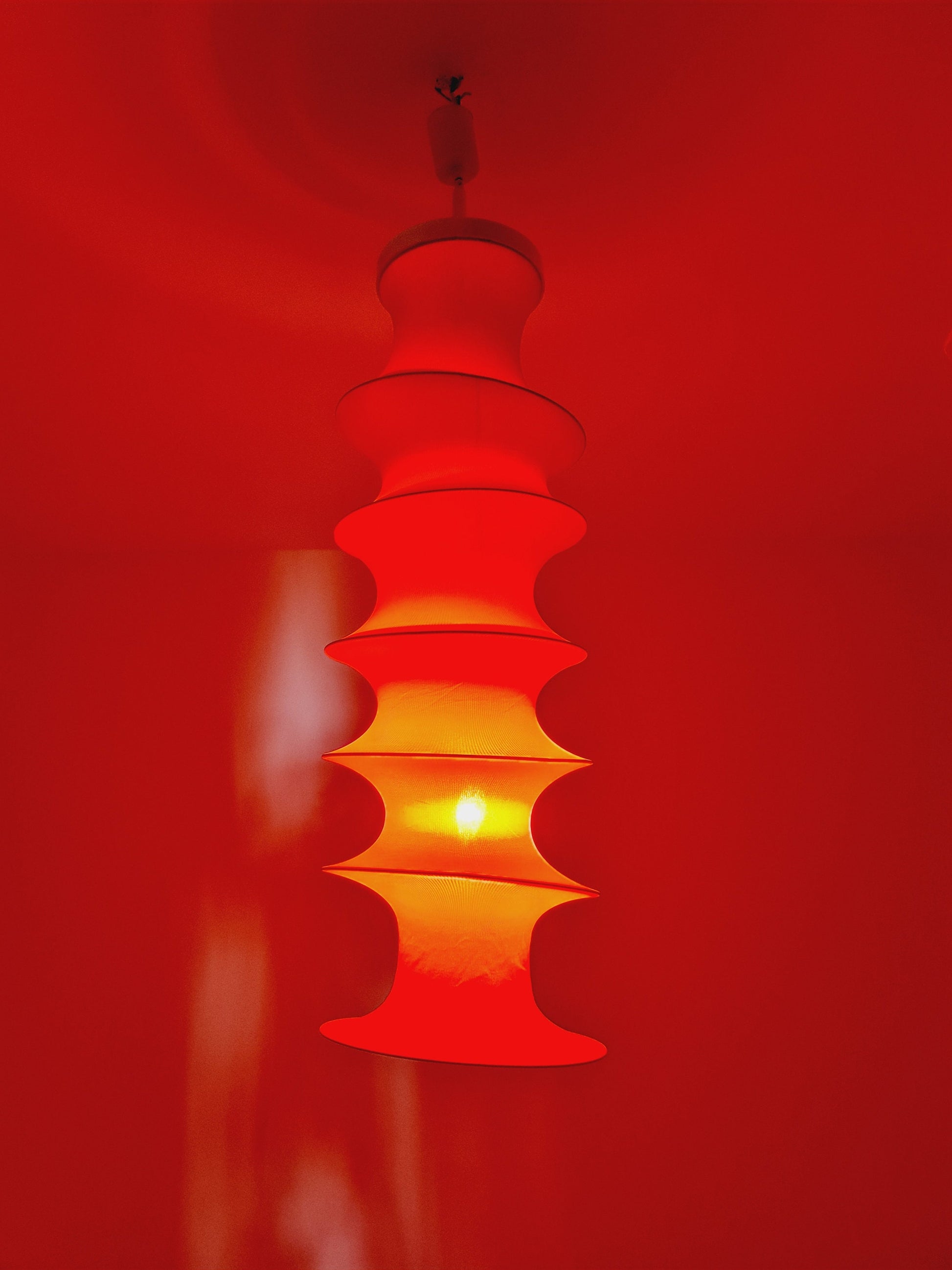Italian Orange Milano Falkland Pendant Lamp by Bruno Munari for Danese, 1970s
